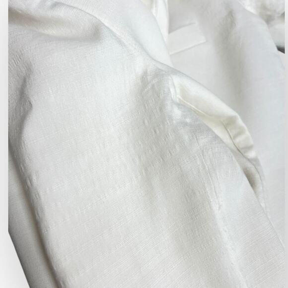 SMYTHE Single Button Linen Blend 90's Blazer in Soft White size Large - Picture 8 of 9